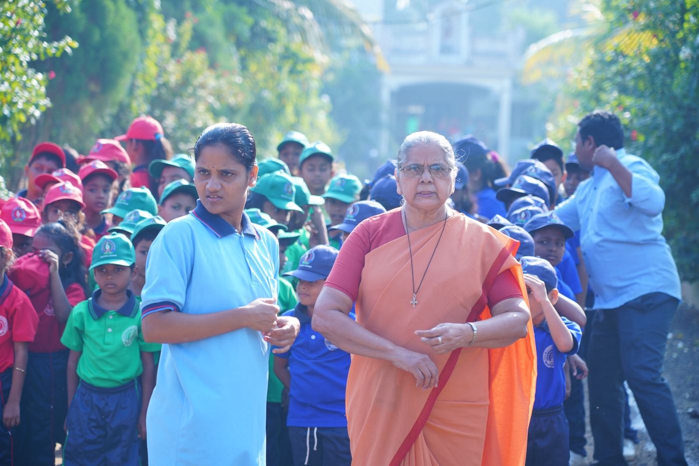 JMJ school community participating in an outdoor activity