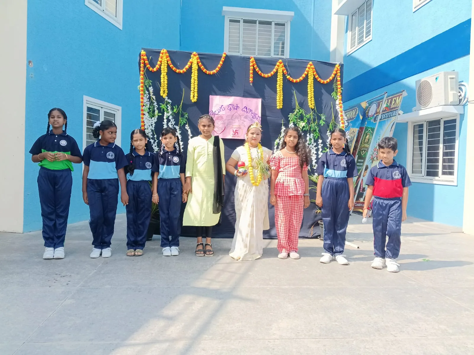 Students displaying creative environmental projects